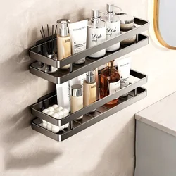 Двоярусна поличка для душової з нержавіючої сталі 30/40/50 см, сірий метал