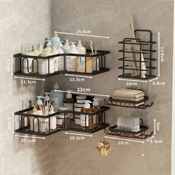 Набір полиць для ванної 5 предметів Shan Naisi, чорні, вуглецева сталь