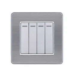 Чотирьохклавішний вимикач світла EIOMR, сірий матовий