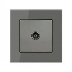 Телевізійна (антенна) розетка EIOMR, темно срібна, європейський стандарт