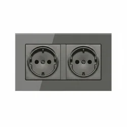 Розетка стандартна подвійна темно сіра від бренду EIOMR преміум-якості