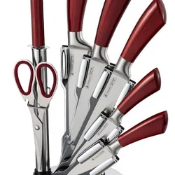 Набір ножів з нержавіючої сталі на обертовій підставці