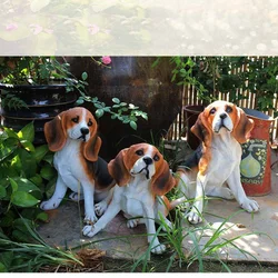 Садова фігура «Бігль» з синтетичної смоли, декоративна статуетка собаки