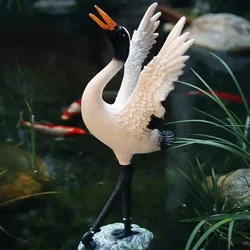 Садова фігурка «Журавель» із смоли, декоративна статуетка для саду та водойми