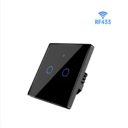 Сенсорний двох клавішний чорний вимикач WHC01 (Тип 86)