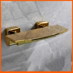 Змішувач для ванни настінний 009, латунний корпус, керамічний картридж, золото