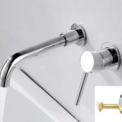 Вбудований змішувач для умивальника MPLT-YBR01, хром, латунь, поворотний вилив 360°