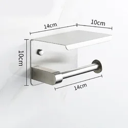 Тримач туалетного паперу з полицею, настінний, металевий, нижній тип кріплення