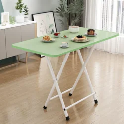 Складний стіл, 80х40х72, зелений, з білими ніжками, дві перегородки