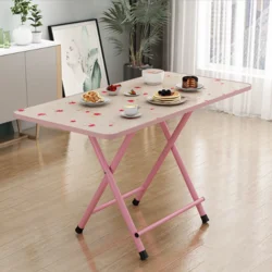 Складний стіл, 80х40х50, квітковий, з рожевими ніжками, дві перегородки