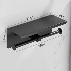 Тримач для туалетного паперу з полицею для зберігання, виготовлений із нержавіючої сталі