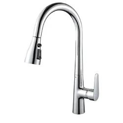 Кухонний змішувач HREDUN CP-616 висувний, 3 режими, 60 см шланг, латунний