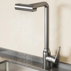 Кухонний змішувач 065, нержавіюча сталь, 4 режими подачі води, сірий, 30 см