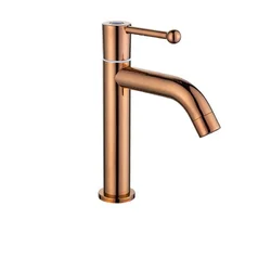 Кран для умивальника 86103, холодна вода, настільний, золотий, сірий