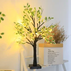 Декоративне LED-дерево “Береза” з підсвіткою (USB / батарейки), чорний