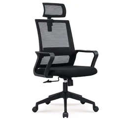 Офісне крісло 1003 ергономічне із сітчастою спинкою, регулювання висоти, чорне