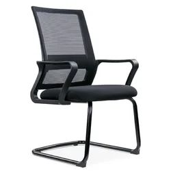 Офісне конференц-крісло 1003 на металевій дугоподібній основі, сітчаста спинка, чорне