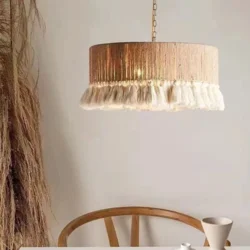 Підвісна ретро люстра з бахромою, 40 см