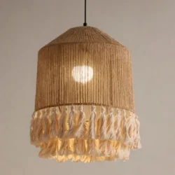Підвісна ретро люстра з подвійною бахромою, 40 см