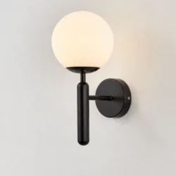 Настінний світильник у сучасному стилі, чорний, трьохкольорове світло