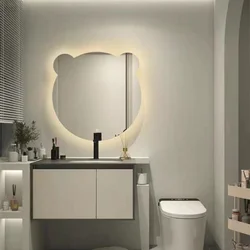 Фігурне LED дзеркало у ванну 50-60-70 см | Один сенсор | Тепле / Біле світло | Антизапотівання