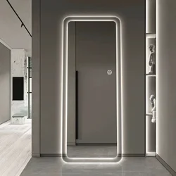 Вертикальне LED дзеркало у ванну 50х80 см | Тепле / Біле світло | Настінне | Підсвітка LED | Hotel style