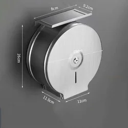 Великий круглий диспенсер для туалетного паперу з полицею, матовий