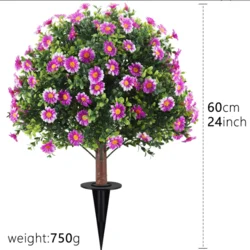 Декоративний садовий кущ з ромашками, 60 см, колір рожевий