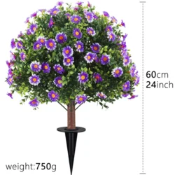 Декоративний садовий кущ з ромашками, 60 см, колір фіолетовий