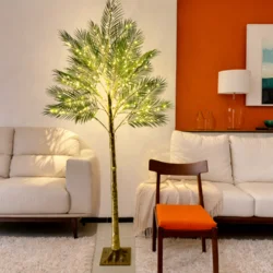 Світлодіодне декоративне дерево “Пальма” з підсвіткою, тепле світло, 1.8 м