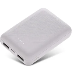 Компактний зовнішній акумулятор (Power Bank), білий, 10 000mAh, полімерна ячейка