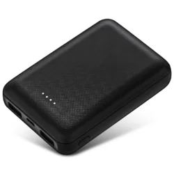 Компактний зовнішній акумулятор (Power Bank), чорний, 10 000mAh, полімерна ячейка