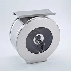 Великий круглий тримач для туалетного паперу з полицею (видима панель)