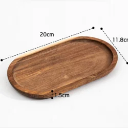Дерев’яний піднос / тарілка з дерева акації, 20 х 12 х 1,5 см