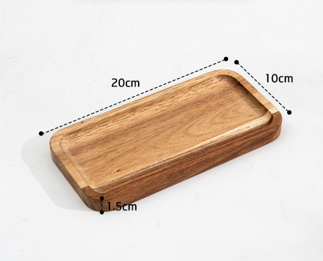 Дерев’яний піднос / тарілка з дерева акації, 20 х 10 х 1,5 см