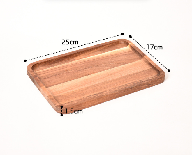 Дерев’яний піднос / тарілка з дерева акації, 25 х 17 х 1,5 см
