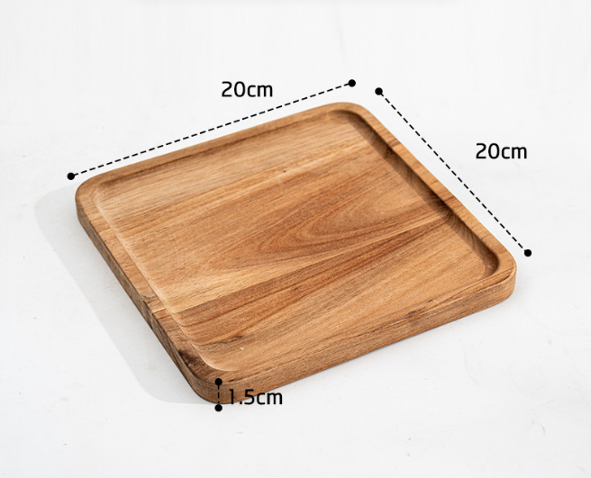 Дерев’яний піднос / тарілка з дерева акації, 20 х 20 х 1,5 см