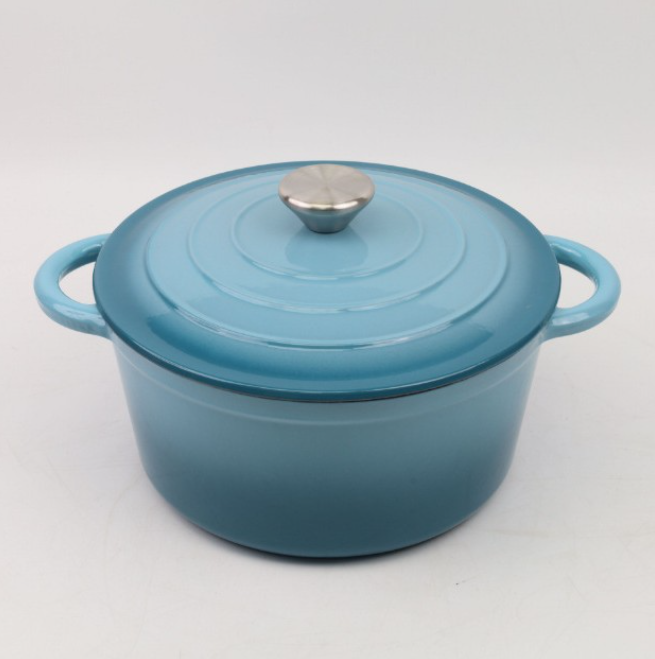 Чавунна каструля з емальованим покриттям та кришкою (24 см)