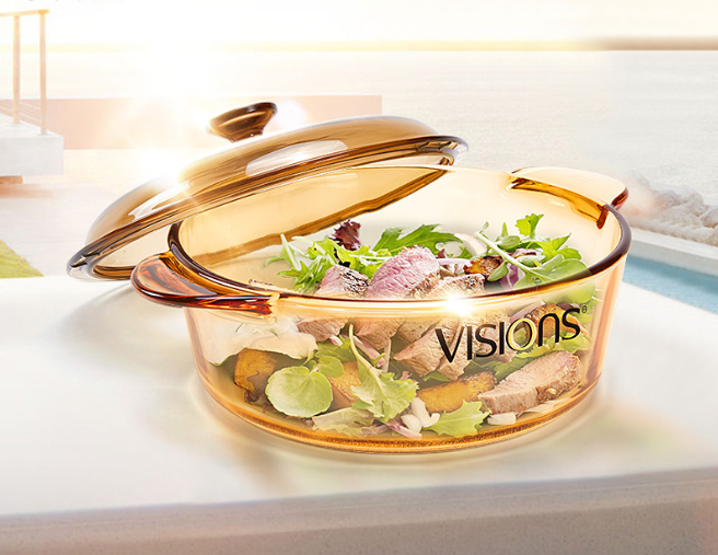 Скляна каструля Corning / Visions з кришкою 3.25 л (жаростійке скло)