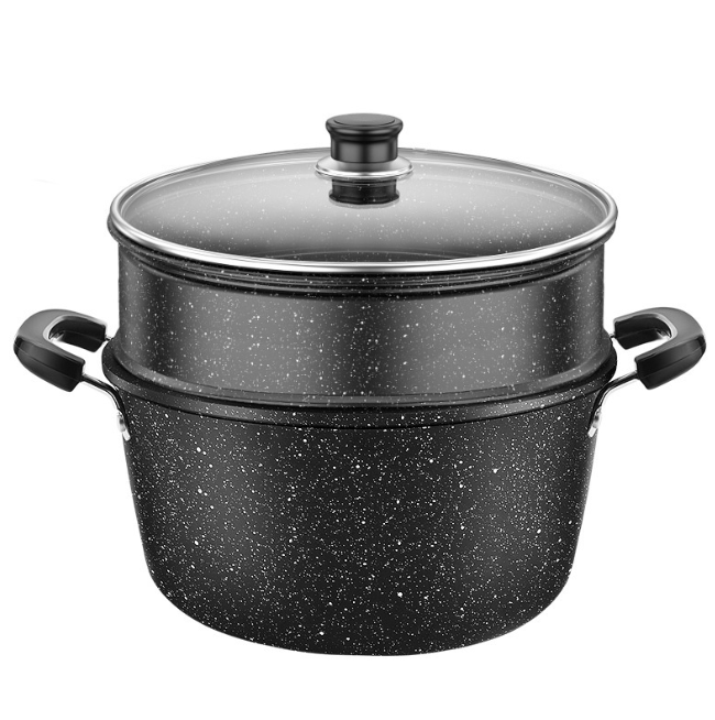 Каструля з антипригарним покриттям з кришкою 30 см + пароварка