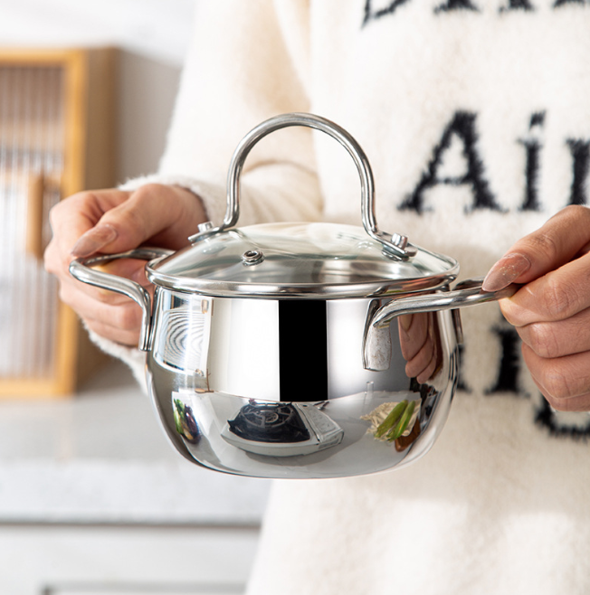 Каструля з нержавіючої сталі 304 з кришкою 1 л