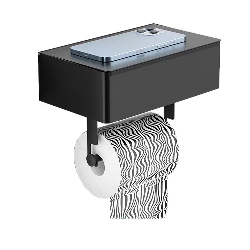 Тримач для туалетного паперу з закритим боксом та полицею