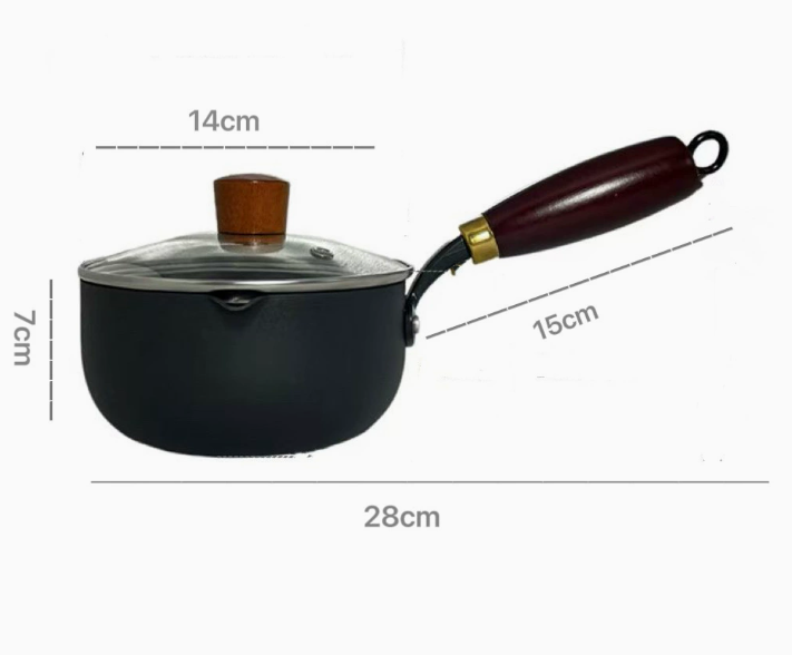 Маленька каструля для розігріву та розливу олії, з кришкою