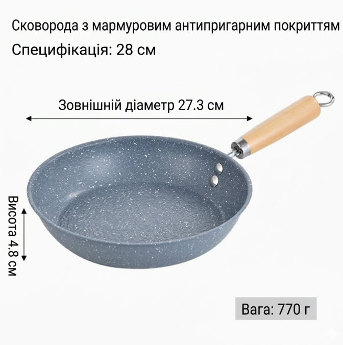 Сковорода з антипригарним покриттям «Stone Pattern» 28 см