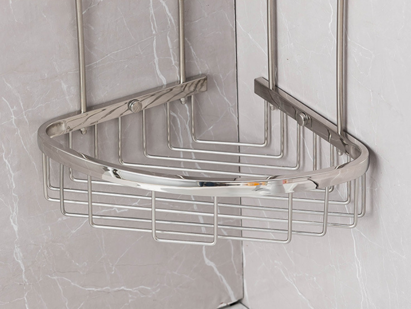 Одноярусна кутова полиця для ванної кімнати