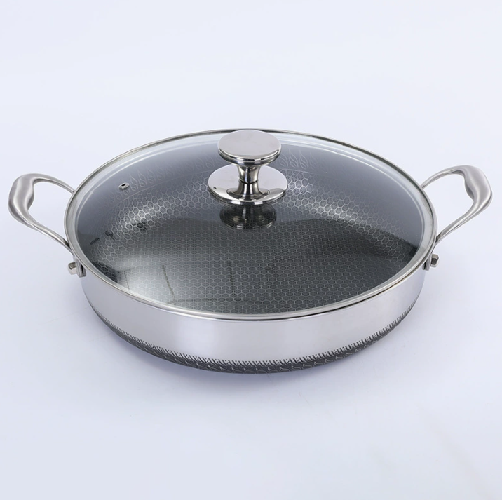 Каструля з нержавіючої сталі 316 з кришкою та сотовою структурою 28 см