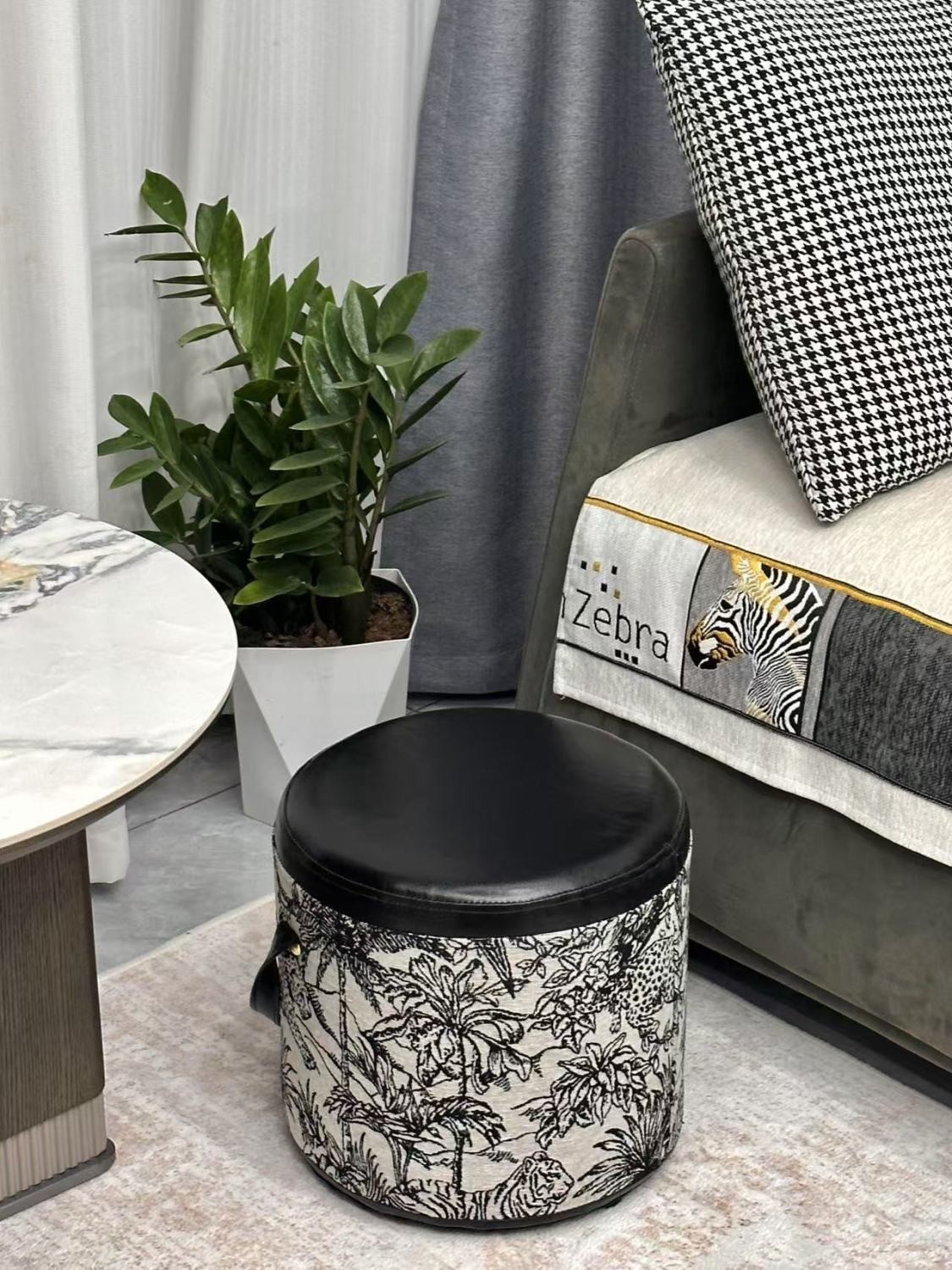 Табурет-пуф з кришкою, круглий, 30×30×28 см