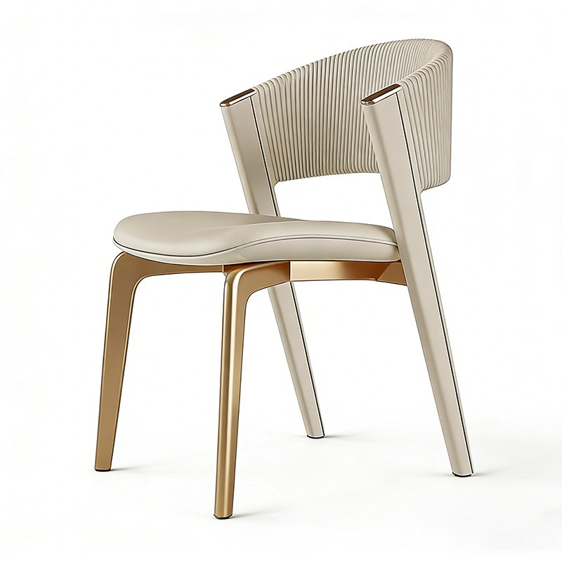 Стілець кухонний м’який зі шкірозамінника, нержавіюча сталь