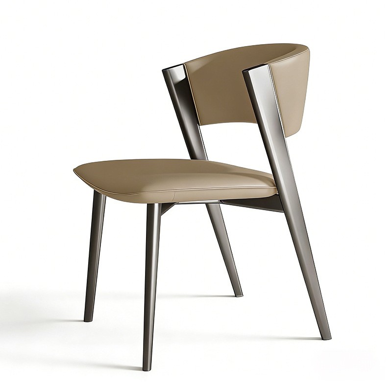 Стілець кухонний м’який зі шкірозамінника, ніжки з вуглецевої сталі