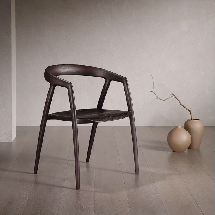 Стілець дерев’яний з підлокітниками у скандинавському стилі, масив дерева